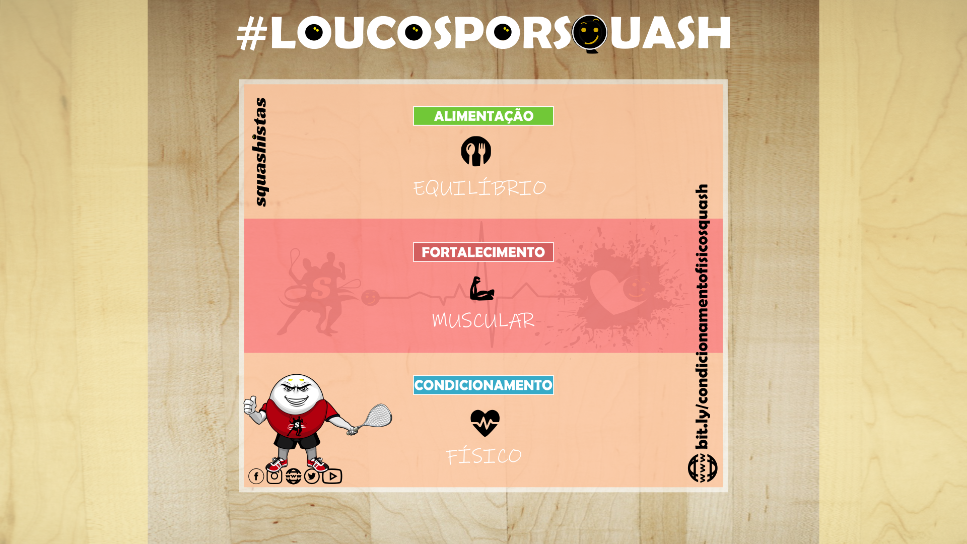 Alimentação, fortalecimento muscular e condicionamento físico no Squash