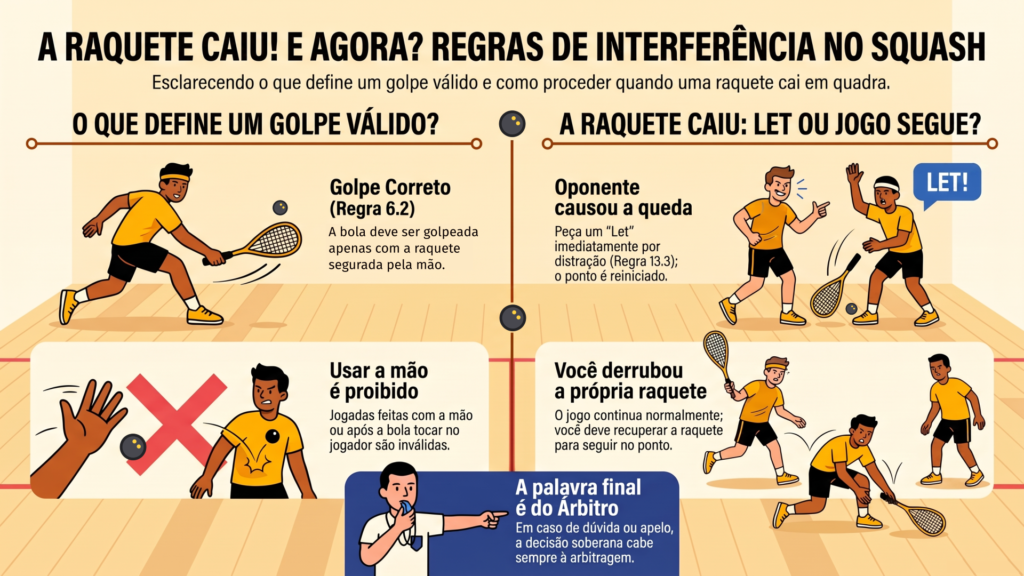 interferencia no jogo de squash squashistas infográfico