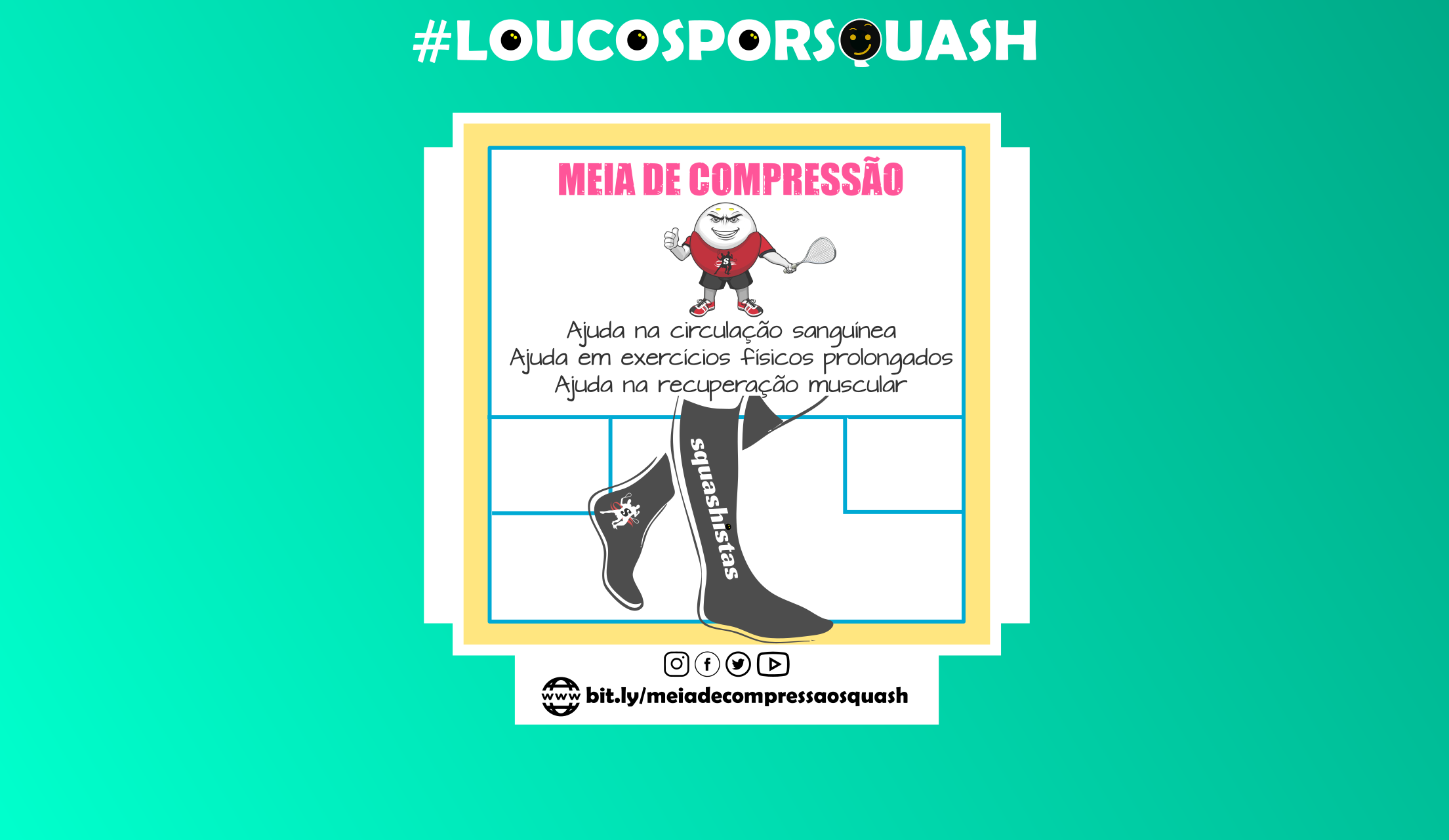 Meia de compressão no Squash
